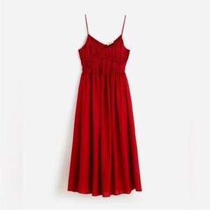 Madewell Festival Red Textured V-Neck Midi Dress NEVER WORN (Fits like Large)